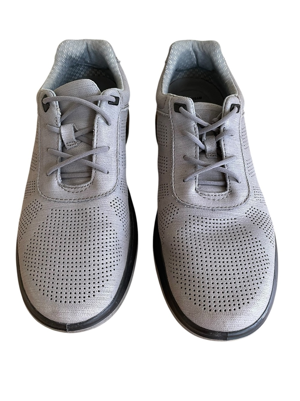 JOHNSTON & MURPHY MEN’S GREY LEATHER LACE-UP SNEAKERS Size 9.5 Style no. 25-9147